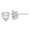 Quality Gold Sterling Silver 8mm Heart Basket Set CZ Stud Earrings