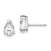 Quality Gold Sterling Silver 6x8mm Pear Basket Set CZ Stud Earrings