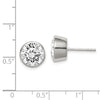 Quality Gold Sterling Silver 9mm CZ Round Bezel Stud Earrings