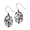 Quality Gold Sterling Silver Antique Oval Yin Yang Dangle Earrings