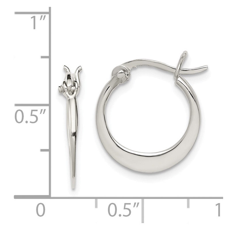 Quality Gold Sterling Silver Flat Hoop Earrings