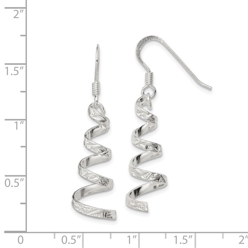 Quality Gold Sterling Silver Twist Dangle Earrings