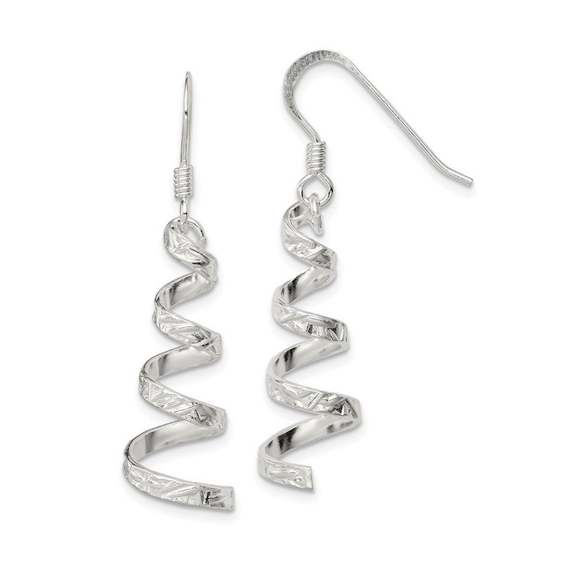 Quality Gold Sterling Silver Twist Dangle Earrings