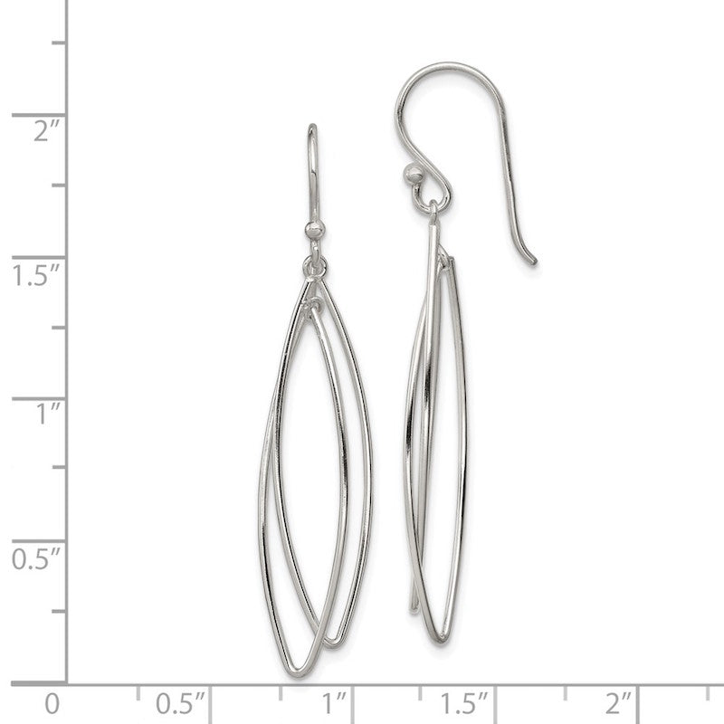 Quality Gold Sterling Silver Multi-Hoop Dangle Earrings