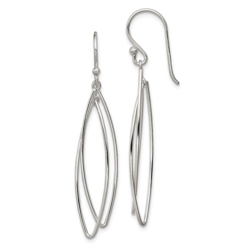 Quality Gold Sterling Silver Multi-Hoop Dangle Earrings