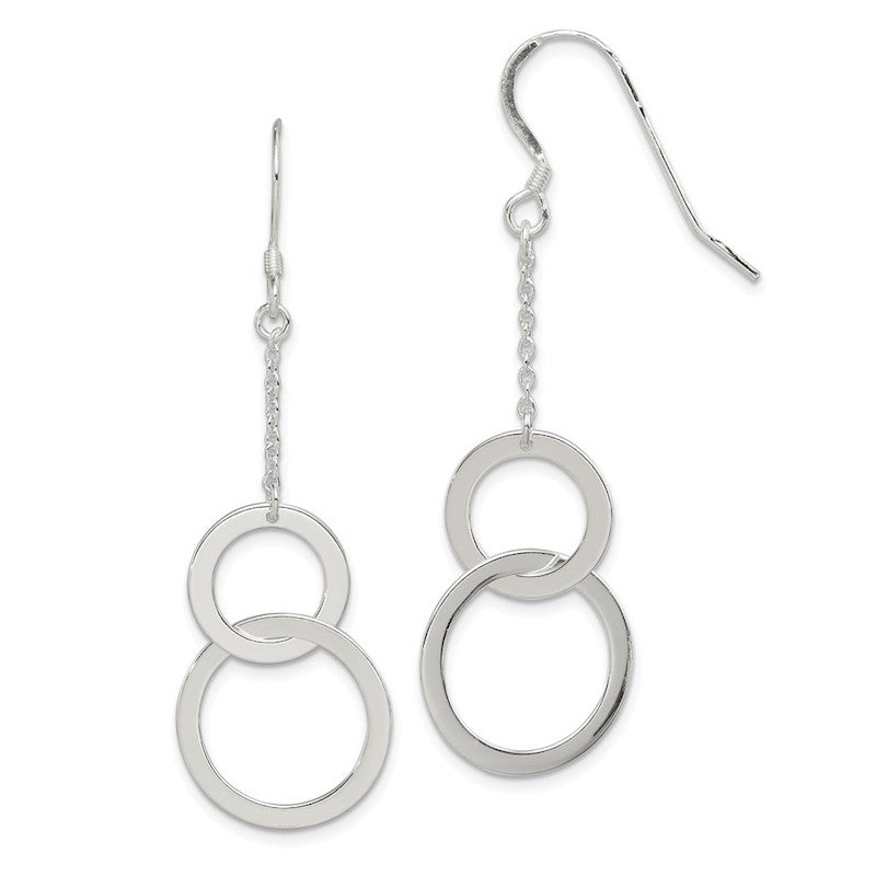 Quality Gold Sterling Silver Circle Dangle Earrings