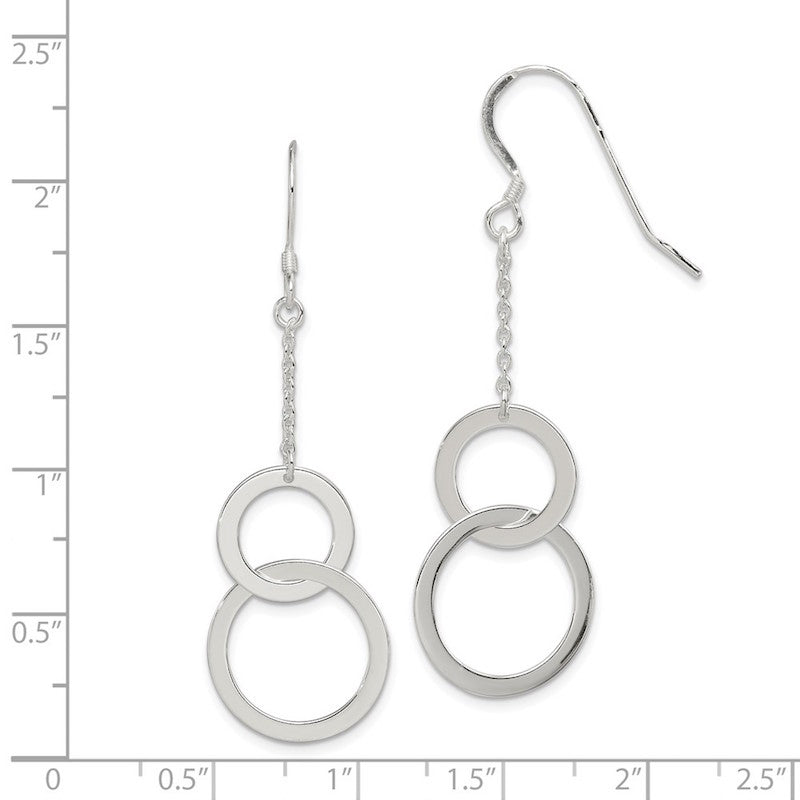 Quality Gold Sterling Silver Circle Dangle Earrings