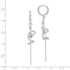 Quality Gold Sterling Silver Spiral Cz Dangle Hoop Earrings