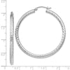 Quality Gold Sterling Silver Rhodium-plated 3.00mm Diamond Cut Hoop Earrings