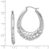 Quality Gold Sterling Silver Rhodium-plated Fancy Oval Hoop Earrings