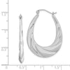 Quality Gold Sterling Silver Rhodium-plated Twisted Scalloped Hoop Earrings