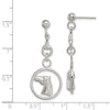 Quality Gold Sterling Silver Horse Circle Dangle Post Earrings