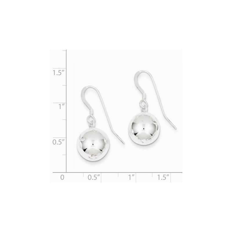 Quality Gold Sterling Silver Diamond Cut Dangle Ball Earrings