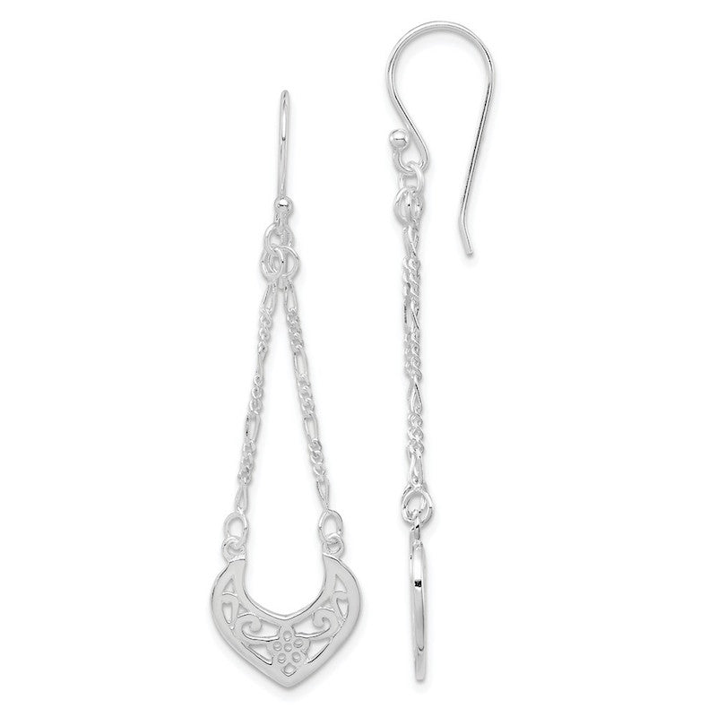 Quality Gold Sterling Silver Filigree Dangle Earrings