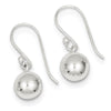 Quality Gold Sterling Silver Dangle Ball Shephard Hook Earrings