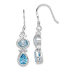 Quality Gold Sterling Silver Blue Topaz Dangle Earrings