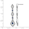 Quality Gold Sterling Silver Dark Blue CZ Dangle Post Earrings