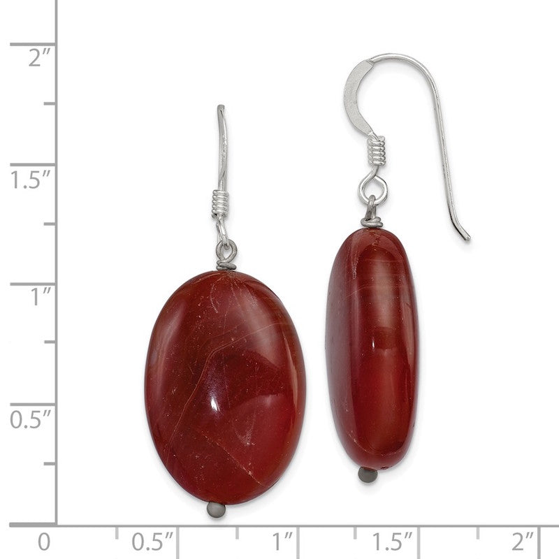 Quality Gold Sterling Silver Brown Sardonyx Dangle Earrings