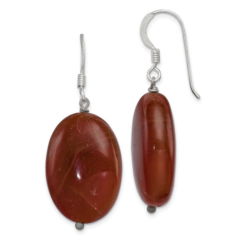 Quality Gold Sterling Silver Brown Sardonyx Dangle Earrings