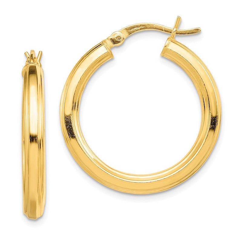 Quality Gold Sterling Silver Gold-flashed 25mm Hoop Earrings