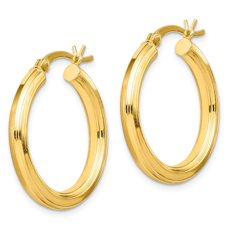 Quality Gold Sterling Silver Gold-flashed 25mm Hoop Earrings