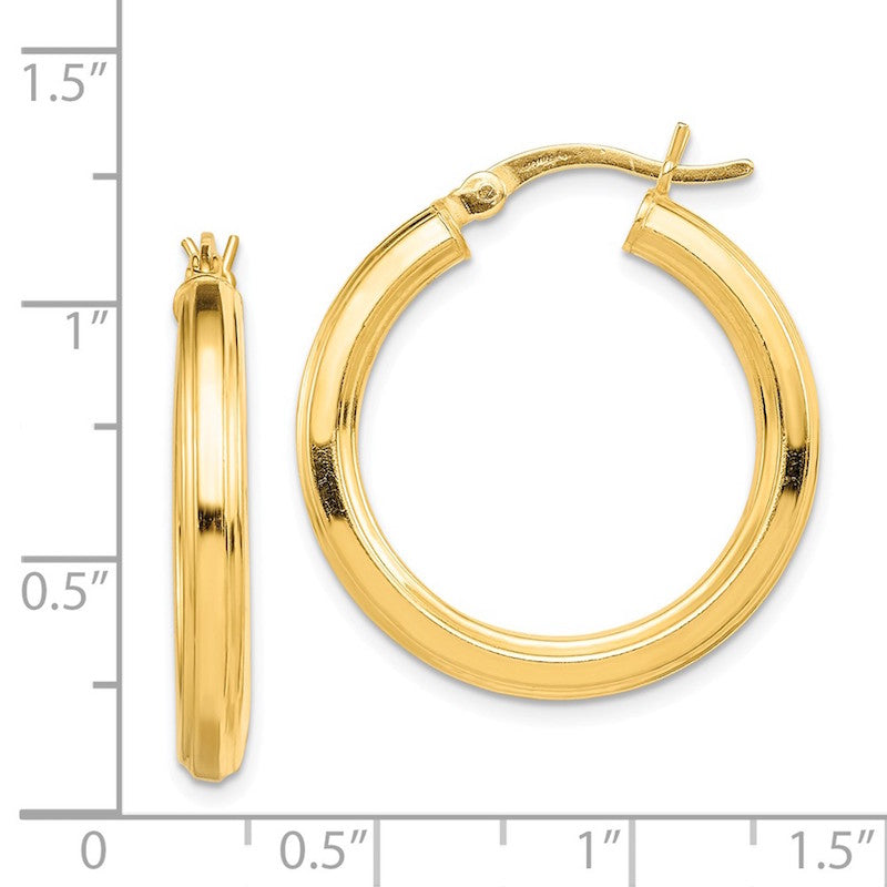 Quality Gold Sterling Silver Gold-flashed 25mm Hoop Earrings