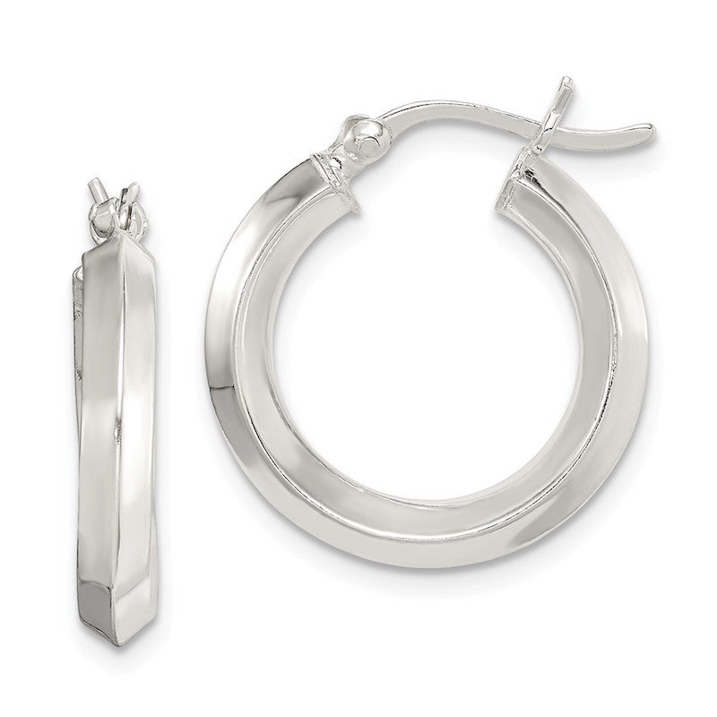 Quality Gold Sterling Silver 20mm Knife Edge Hoop Earrings