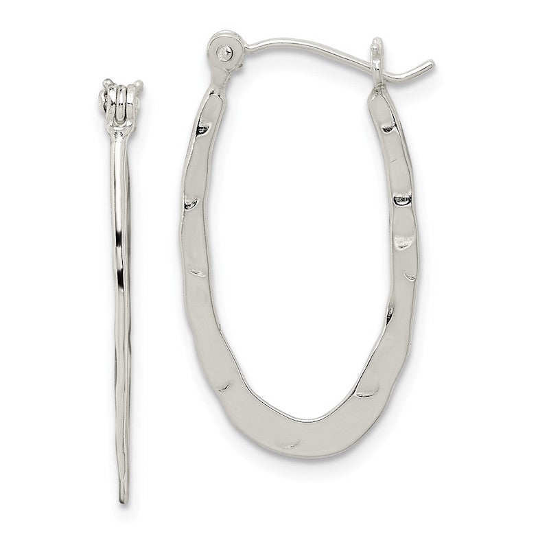 Quality Gold Sterling Silver Hammered & Polished Hoop Earrings