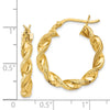 Quality Gold Sterling Silver Gold-flashed Patterned Twist 25mm Hoop Earrings