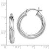 Quality Gold Sterling Silver Rhodium-plated Twist 25mm Hoop Earrings