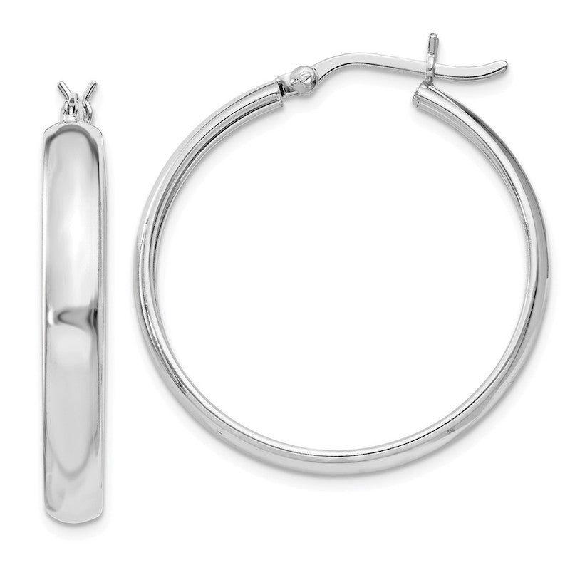 Quality Gold Sterling Silver 4mm x 30 Hoop Earrings