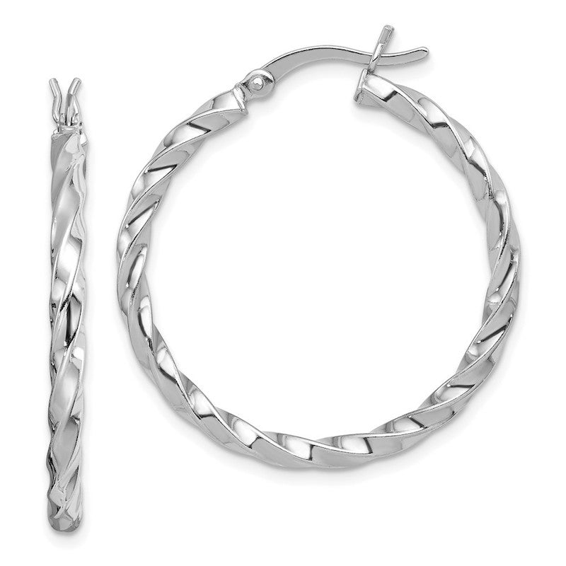 Quality Gold Sterling Silver Twisted 30mm Hoop Earrings