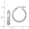 Quality Gold Sterling Silver Rhodium-plated 4mm Grooved Hoop Earrings