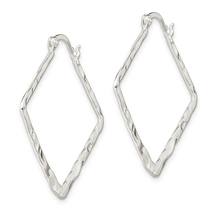 Quality Gold Sterling Silver Hammered & Polished Fancy Hoop Earrings