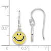 Quality Gold Sterling Silver Enameled Happy Face Dangle Earrings