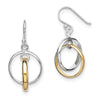 Quality Gold Sterling Silver and Gold-Plated Double Circle Dangle Earrings