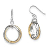 Quality Gold Sterling Silver Gold-Plated Triple Circle Dangle Earrings