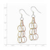 Quality Gold Sterling Silver Tri-colored Vermeil Polished Dangle Earrings