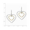 Quality Gold Sterling Silver Gold-Plated Double Heart Wire Dangle Earrings