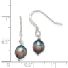 Quality Gold Sterling Silver Black FW Cultured Pearl Dangle Earrings