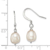 Quality Gold Sterling Silver White Cultured FW Pearl Dangle Earrings