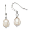 Quality Gold Sterling Silver White Cultured FW Pearl Dangle Earrings