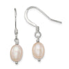 Quality Gold Sterling Silver Pink Cultured FW Pearl Dangle Earrings