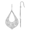 Quality Gold Sterling Silver Flowers CZ Teardrop Dangle Earrings