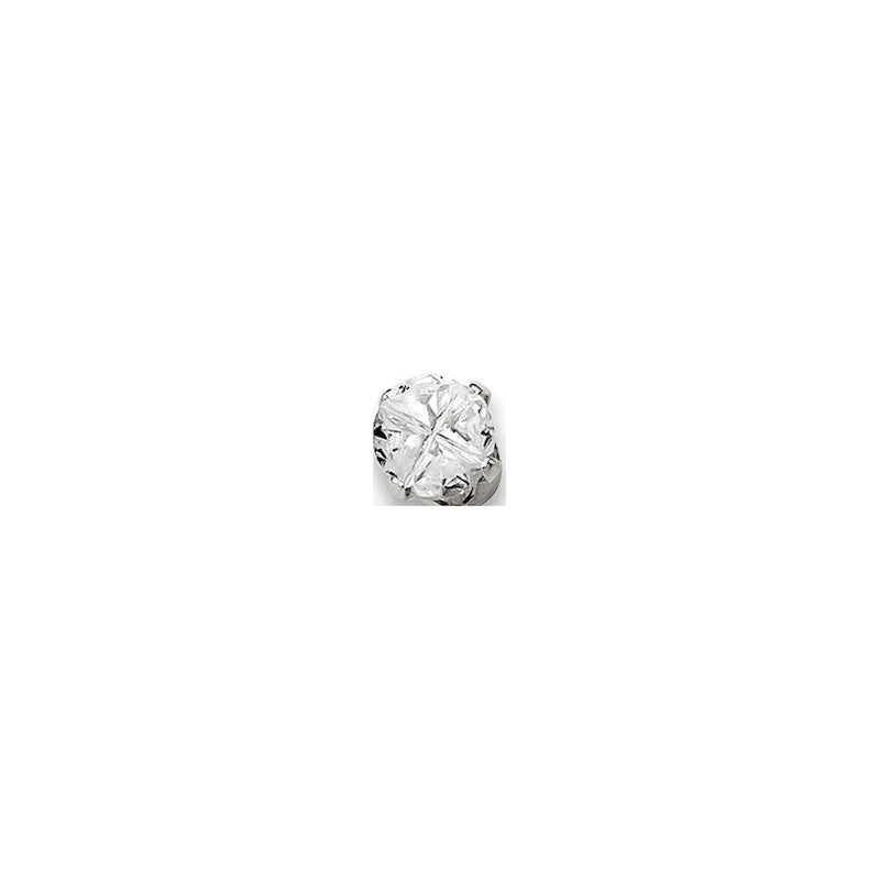 Quality Gold Sterling Silver 4mm Round Snap Set CZ Stud Earrings