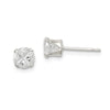 Quality Gold Sterling Silver 4.5mm Round Snap Set CZ Stud Earrings