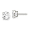 Quality Gold Sterling Silver 8mm Round Basket Set CZ Stud Earrings