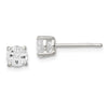 Quality Gold Sterling Silver 5mm Round 4 Prong CZ Stud Earrings