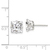 Quality Gold Sterling Silver 8mm Square Snap Set CZ Stud Earrings