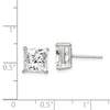 Quality Gold Sterling Silver 8mm Square CZ Basket Set Stud Earrings